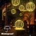Joomer Outdoor Christmas Ball Lights Battery Operated,  Waterproof Foldable Sphere Hanging Ball Lights  for Party, Patio, Yard, House, Christmas Decoration (Warm White)