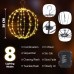Joomer Outdoor Christmas Ball Lights Battery Operated,  Waterproof Foldable Sphere Hanging Ball Lights  for Party, Patio, Yard, House, Christmas Decoration (Warm White)