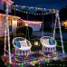 Joomer Camping String Lights, 33FT 100LED Rechargeable Outdoor Lights Waterproof, 13 Modes Camping Essentials Gear for Tent Awning Garden Patio Travel Decoration (Multicolor)