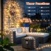 Joomer Camping String Lights, Camping Essentials Gear 66FT 200LED Rechargeable Lights Waterproof, Outdoor String Light with 13 Modes for Awn Tent Yard Garden Hiking Travel Decoration (Warm White)