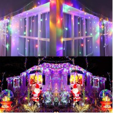 Joomer Icicle Christmas Lights,300 LED 29ft 8 Modes with 60 Drops,Christmas Lights with Timer,Waterproof Connectable Outdoor String Lights forHoliday,Wedding,Christmas Decorations(Multi-Color)