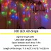 Joomer Icicle Christmas Lights,300 LED 29ft 8 Modes with 60 Drops,Christmas Lights with Timer,Waterproof Connectable Outdoor String Lights forHoliday,Wedding,Christmas Decorations(Multi-Color)