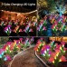 Joomer Solar Garden Lights, 4 Pack Solar Lily Flower Lights Multi-Color Changing Landscape Lighting Outdoor Solar Ground Lights Path Lights for Garden, Patio, Yard, Walkway