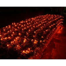 Joomer Orange Halloween Net Lights,12ft x 5ft 360 LED 8 Modes Bush Lights Outdoor Waterproof Connectable Mesh Netting Lights for Bushes, Wedding, Garden, Outdoor Decorations,Green Wire