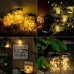 Joomer Solar Mason Jar Hanging Lights, 6 Pack 30 LED Solar Lanterns Table Lights, Waterproof Fairy Lights Outdoor Solar Hanging Lights for Patio, Garden, Yard, Lawn (Jars/Hangers Included)