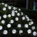 Joomer 2 Pack Globe Solar String Lights, 20ft 30 LED Solar Globe Lights,Waterproof 8 Modes Crystal Ball Lighting for Patio, Lawn, Garden, Wedding, Party, Christmas Decorations (White)