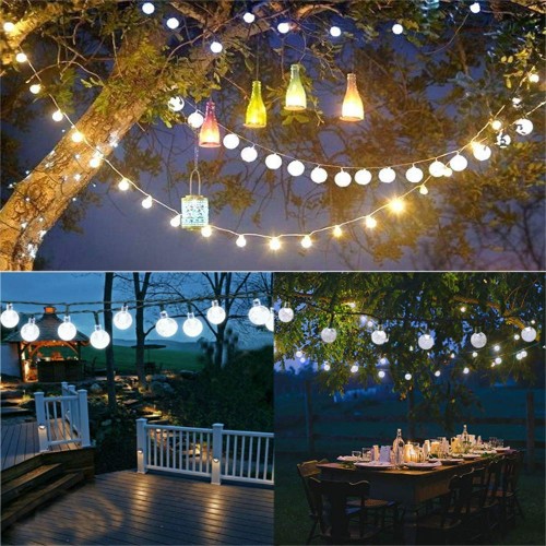 2 Pack,30ft UMANOR Globe Solar String Light UN-A24 50 LED Multi-Color Starry Light Fairy Light for Wedding,Xmas Party