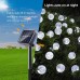 Joomer 2 Pack Globe Solar String Lights, 20ft 30 LED Solar Globe Lights,Waterproof 8 Modes Crystal Ball Lighting for Patio, Lawn, Garden, Wedding, Party, Christmas Decorations (White)