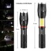 Tactical Flashlight 2 Pack - Torch Flashlight Handheld LED Flashlight - Ultra Bright Zoomable with 6 Modes - Battery & Charger & Bicycle Mount Included - Waterproof COB Flashlight for Hiking Camping