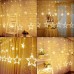 Joomer Star Curtain Lights, 12 Stars 138 LED Connectable Window Curtain Lights with 8 Flashing Modes Decoration for Christmas, Wedding, Party, Home, Bedroom Decorations (Warm White)