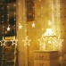 Joomer Star Curtain Lights, 12 Stars 138 LED Connectable Window Curtain Lights with 8 Flashing Modes Decoration for Christmas, Wedding, Party, Home, Bedroom Decorations (Warm White)