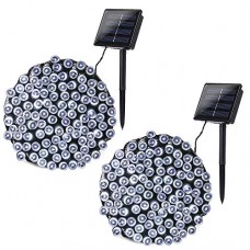 Joomer 2 Pack Solar Christmas Lights 72ft 200 LED 8 Modes Solar String Lights Waterproof Solar Fairy Lights for Garden, Patio, Fence, Balcony, Outdoors (White)