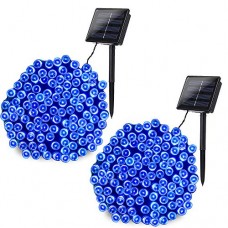 Joomer 2 Pack Solar Christmas Lights 72ft 200 LED 8 Modes Solar String Lights Waterproof Solar Fairy Lights for Garden, Patio, Fence, Balcony, Outdoors (Blue)