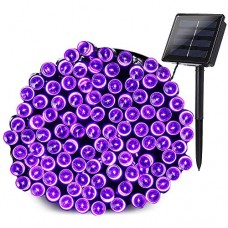 Joomer Purple Lights Halloween Solar Lights 72ft 200 LED 8 Modes Solar String Lights Waterproof Halloween Lights for Halloween Garden, Patio, Fence, Balcony, Outdoors