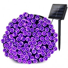 Joomer Purple Lights Halloween Solar Lights 72ft 200 LED 8 Modes Solar String Lights Waterproof Halloween Lights for Halloween Garden, Patio, Fence, Balcony, Outdoors