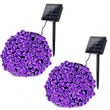 Joomer 2 Pack Purple Lights Halloween Solar Lights 72ft 200 LED 8 Modes Solar String Lights Waterproof Halloween Lights for Halloween Garden, Patio, Fence, Balcony, Outdoors