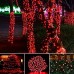 Joomer Solar Christmas Lights 72ft 200 LED 8 Modes Solar String Lights Waterproof Solar Fairy Lights for Garden, Patio, Fence, Balcony, Outdoors (Red)