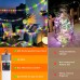 Joomer Camping String Lights, Camping Essentials Gear 66FT 200LED Rechargeable Lights Waterproof, Outdoor String Light with 13 Modes for Awn Tent Yard Garden Hiking Travel Decoration (Multicolor)