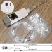 Joomer Fairy String Lights, 33FT 100LED Rechargeable Silver Wire String Lights with Timer and 13 Modes, Waterproof Portable Camping Lights for Tent, Patio, Bedroom, Outdoor Decor (White)