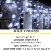 Joomer Christmas icicle lights,300 LED 29ft 8 Modes with 60 Drops,Christmas Lights with Timer,Waterproof Connectable Outdoor String Lights for Holiday,Wedding,Party Christmas Decorations(White)