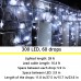 Joomer Christmas icicle lights,300 LED 29ft 8 Modes with 60 Drops,Christmas Lights with Timer,Waterproof Connectable Outdoor String Lights for Holiday,Wedding,Party Christmas Decorations(White)