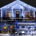 Joomer Christmas icicle lights,300 LED 29ft 8 Modes with 60 Drops,Christmas Lights with Timer,Waterproof Connectable Outdoor String Lights for Holiday,Wedding,Party Christmas Decorations(White)