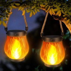 Joomer Solar Lantern Lights Outdoor, 2 Pack Waterproof Solar Lights Outdoor Lighting for Garden, Patio, Yard, House, Christmas Decoration (Warm White)